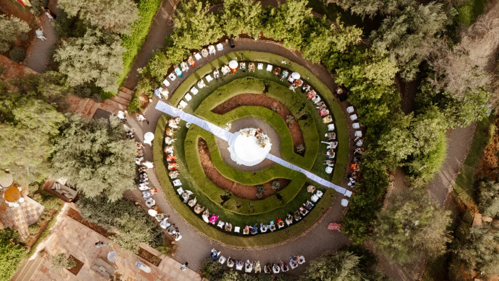 a circular arrangement of people sitting in a circle
